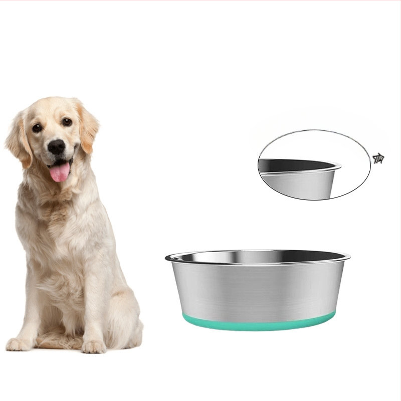 Удебелена купа за кучета от неръждаема стомана, противообръщаща се, неплъзгаща се, устойчива на падане, прибори за хранене на кучета, голяма, средна и малка поилка, купа за храна за котки, купа за котки