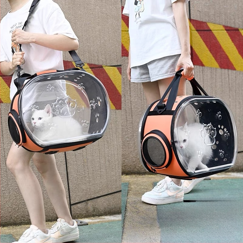 Geantă pentru pisici, geantă de ieșire portabilă, depozit de aviație, geantă de mână transparentă cu capsulă, geantă de mare capacitate pentru animale de companie, geantă de mână pliabilă