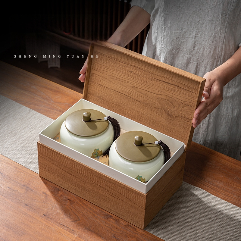 Keraminės arbatos skardinės, „Thousand Miles Mountain“ arbatos dovanų dėžutės, keraminės skardinės, tuščios dovanų dėžutės, „Wuyi Rock“ arbata, ulong arbatos dovanos