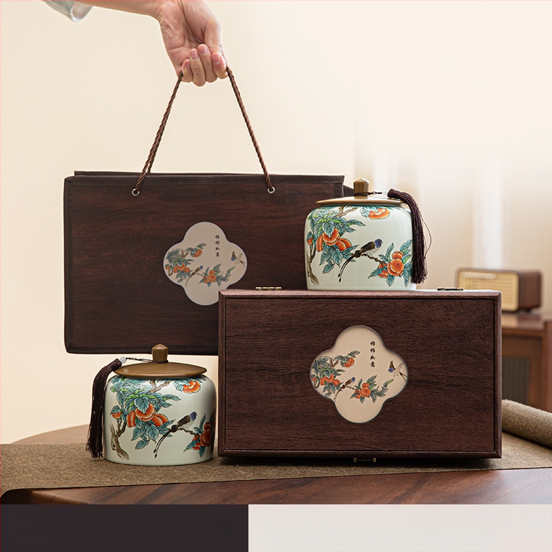 Keraminės arbatos skardinės, „Thousand Miles Mountain“ arbatos dovanų dėžutės, keraminės skardinės, tuščios dovanų dėžutės, „Wuyi Rock“ arbata, ulong arbatos dovanos