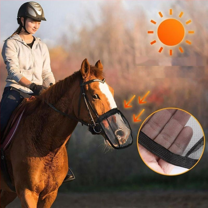 Mască de protecție împotriva muștelor de cai Amazon Crossborder Explosions, respirabilă, cu plasă, protecție UV, detașabilă, confortabilă, potrivită pentru cai mari