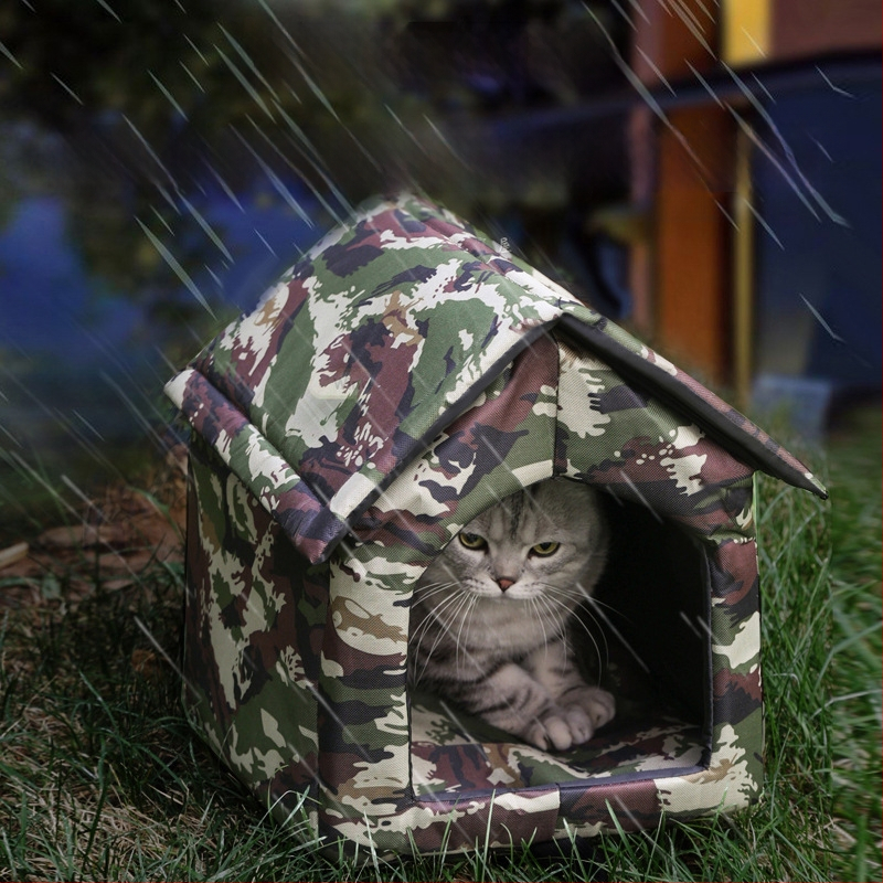 Гнездо за бездомни котки, външно гнездо, водоустойчиво котешко гнездо, топло, ветроустойчиво и дъждоустойчиво, просто удебелено гнездо за кучета, гнездо за избягване на домашни любимци