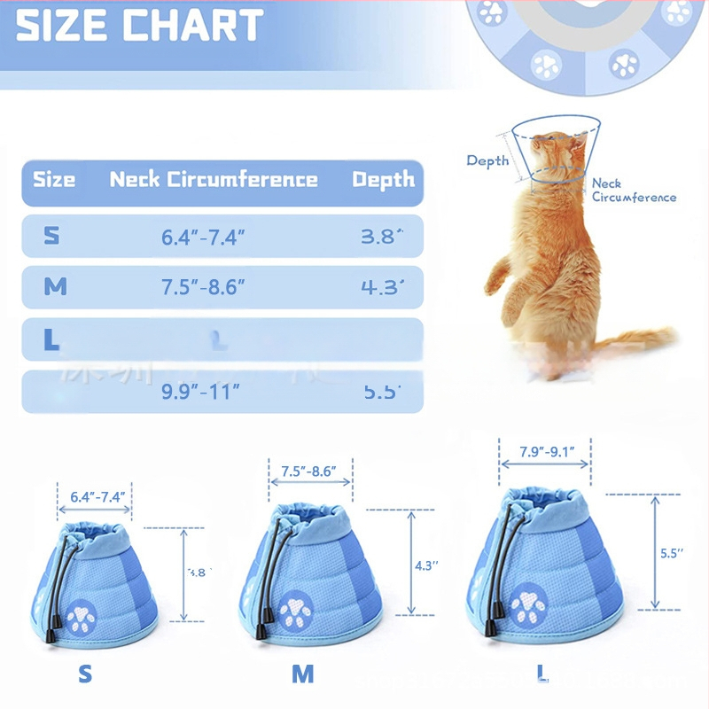 Нов нашийник за домашни любимци за котки, конусен нашийник за котки, нашийник за котки против облизване, нашийник против облизване за котки, нашийник за глава на котка