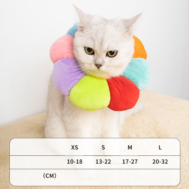 Novi prsten Suncokret Elizabeth Mekani slatki pamučni pokrivalo za glavu za pse Mačka Elizabeth Prsten Ogrlica za mačke protiv lizanja