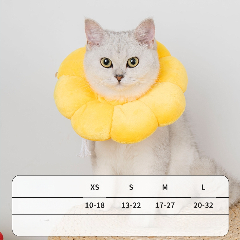 Novi prsten Suncokret Elizabeth Mekani slatki pamučni pokrivalo za glavu za pse Mačka Elizabeth Prsten Ogrlica za mačke protiv lizanja