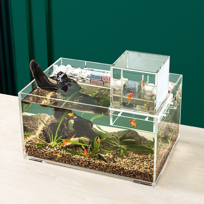 Lemmikloomade negatiivse rõhuga kalapaak akrüülist väike vaakumsuspensioon ökoloogiline loominguline haljastus kaunistus väike kalapaak