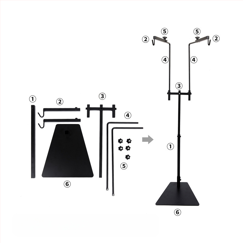 Tvornički izravni dvostruki kukasti stalak za podnu lampu za kućne ljubimce s podesivim stalkom za biljnu lampu, nosač za sjenilo za kućne ljubimce