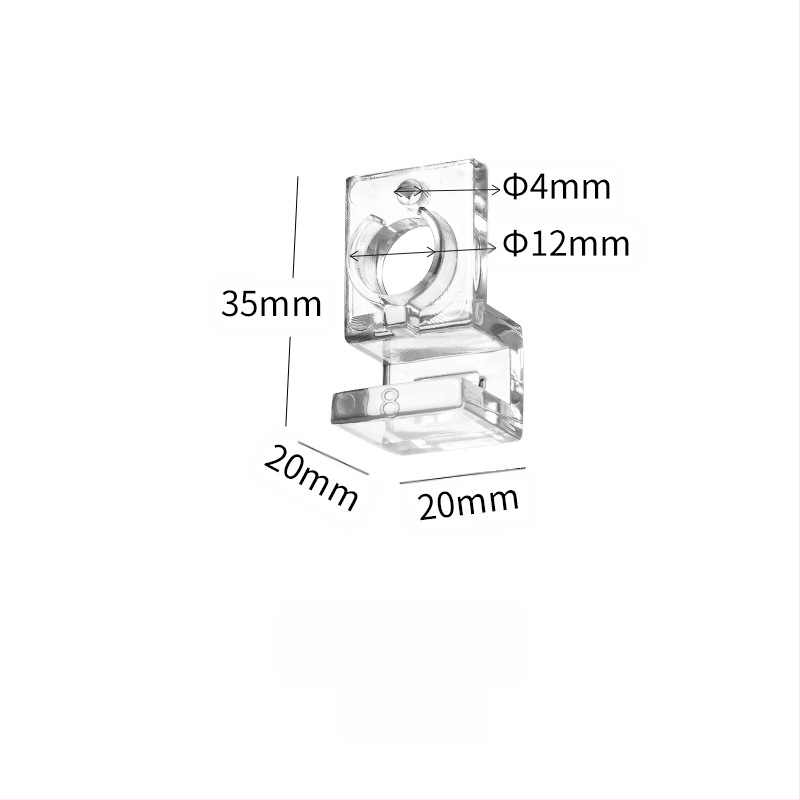 Akvariumo dangčio laikiklis, skaidrus, didelio stiprumo, kompiuterio, mažas, įleidimo ir išleidimo vamzdžio, fiksuotas, stiklinis, prie sienos tvirtinamas laikiklis