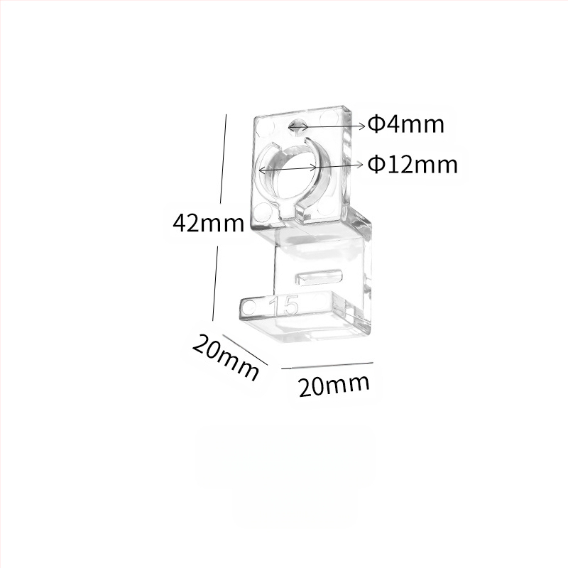 Akvariumo dangčio laikiklis, skaidrus, didelio stiprumo, kompiuterio, mažas, įleidimo ir išleidimo vamzdžio, fiksuotas, stiklinis, prie sienos tvirtinamas laikiklis