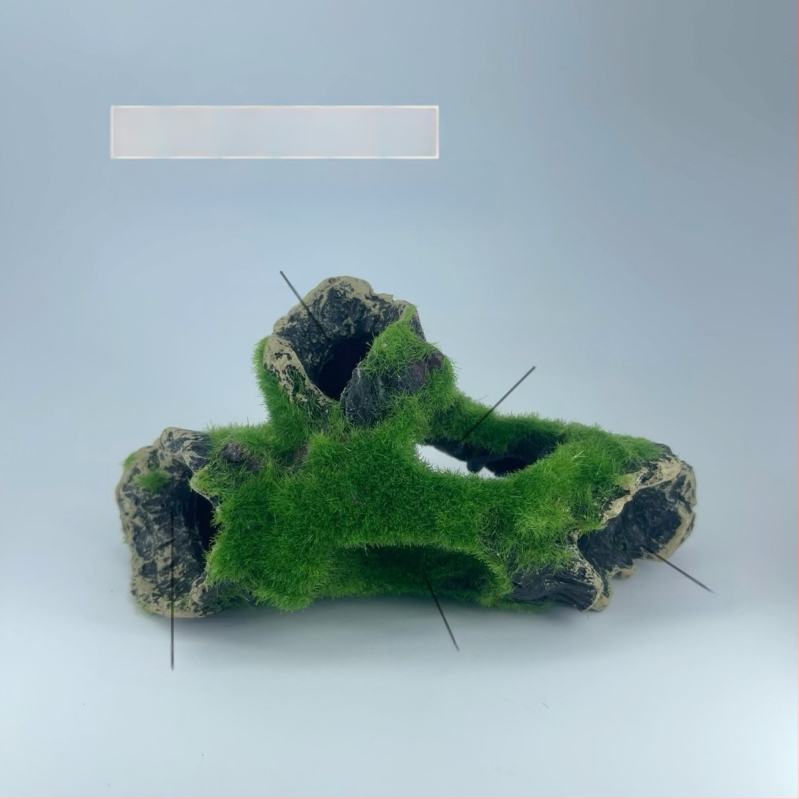 Akvariumo kraštovaizdžio flocking House dekoratyviniai dervos dirbiniai Paviljono kraštovaizdžio namas antikvarinis alpinariumas arkinis tiltas