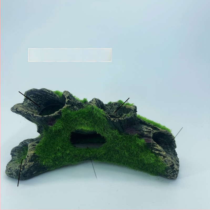 Akvariumo kraštovaizdžio flocking House dekoratyviniai dervos dirbiniai Paviljono kraštovaizdžio namas antikvarinis alpinariumas arkinis tiltas