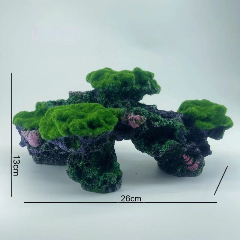 Akvariumo kraštovaizdžio flocking House dekoratyviniai dervos dirbiniai Paviljono kraštovaizdžio namas antikvarinis alpinariumas arkinis tiltas