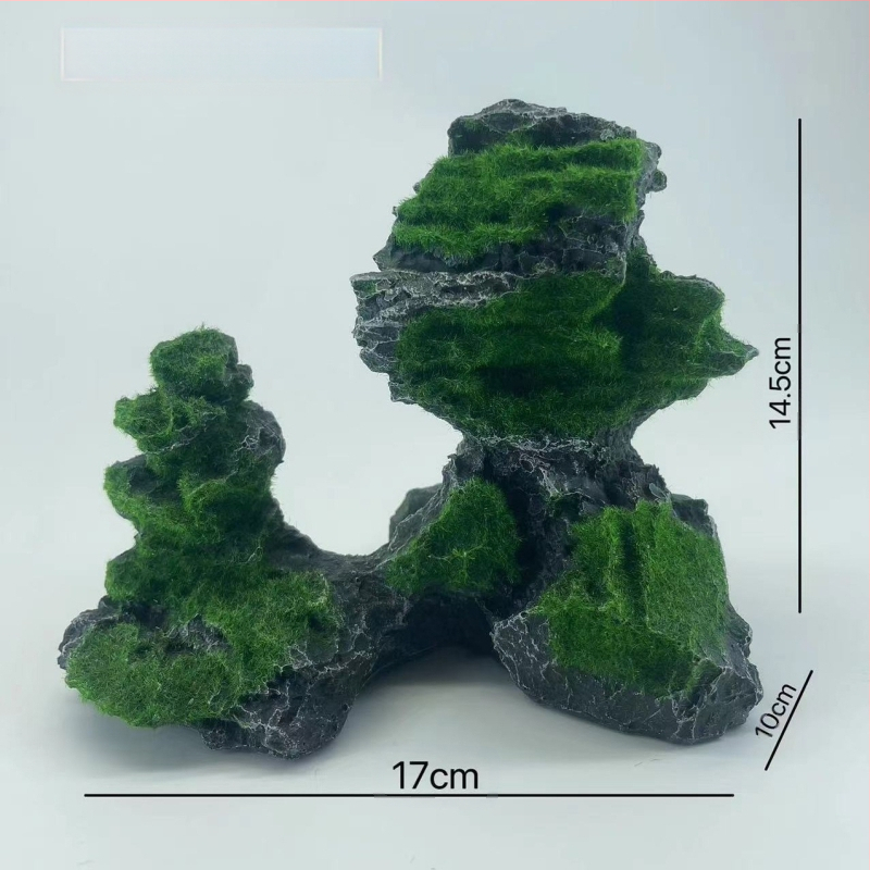Akvariumo kraštovaizdžio flocking House dekoratyviniai dervos dirbiniai Paviljono kraštovaizdžio namas antikvarinis alpinariumas arkinis tiltas