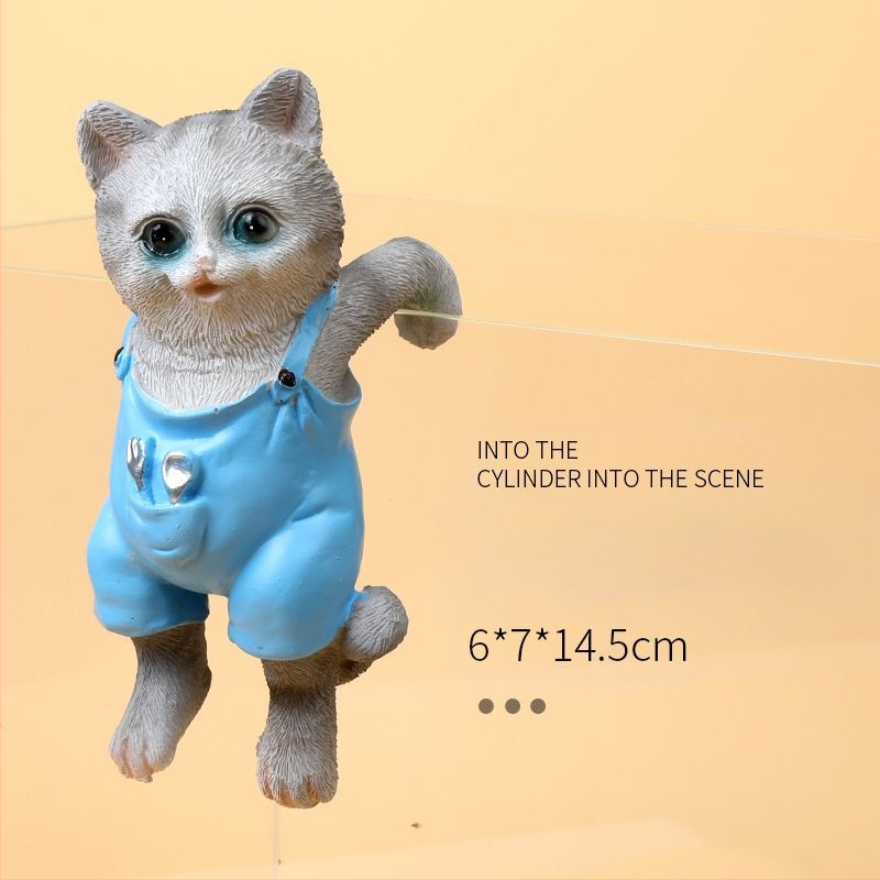 Akvariumo peizažas, katės kuprinė, akvariumo šoniniai pakabinami papuošalai, akvariumo stalas