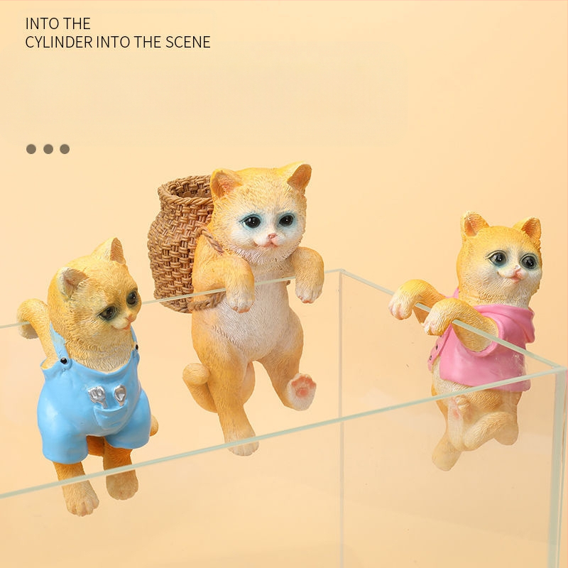 Akvariumo peizažas, katės kuprinė, akvariumo šoniniai pakabinami papuošalai, akvariumo stalas