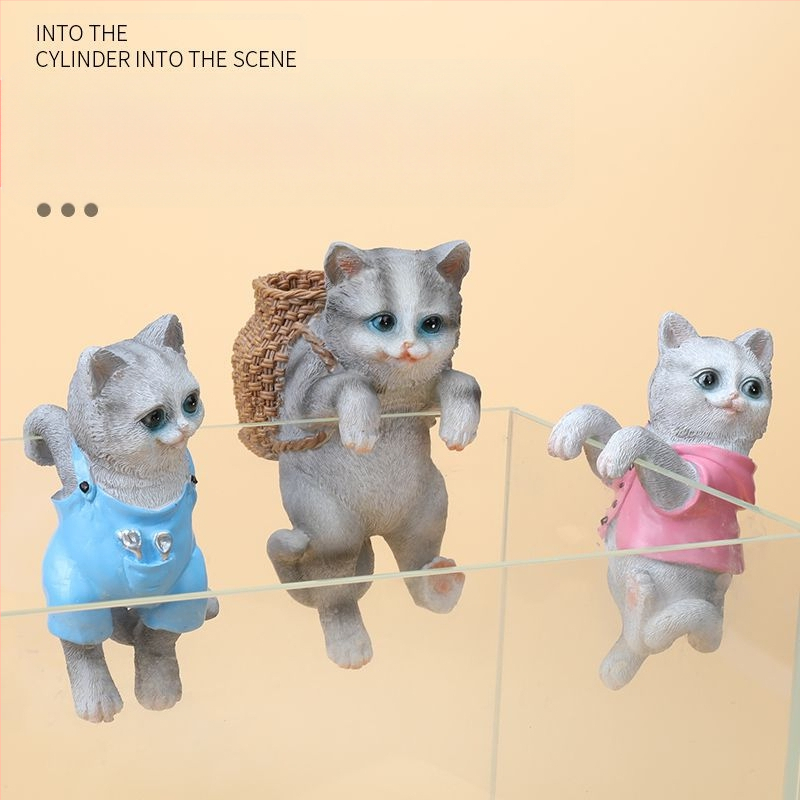 Akvariumo peizažas, katės kuprinė, akvariumo šoniniai pakabinami papuošalai, akvariumo stalas