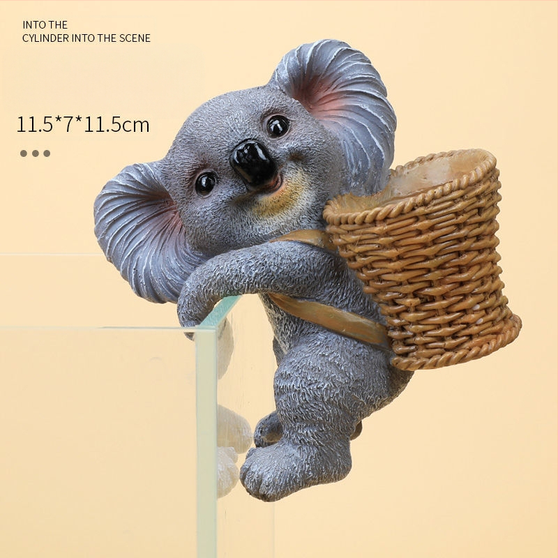 Akvariumo peizažas, katės kuprinė, akvariumo šoniniai pakabinami papuošalai, akvariumo stalas