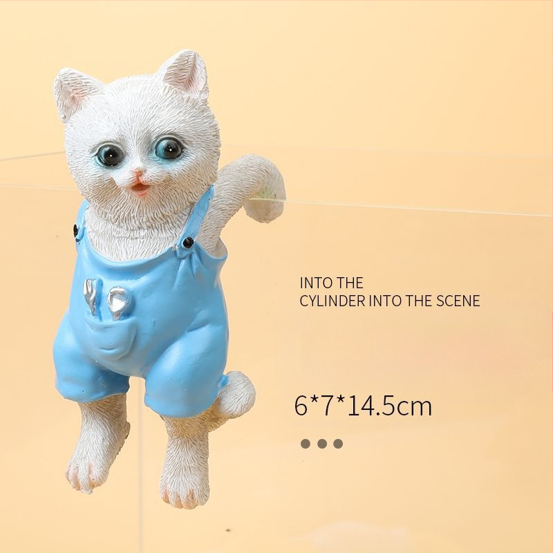 Akvariumo peizažas, katės kuprinė, akvariumo šoniniai pakabinami papuošalai, akvariumo stalas