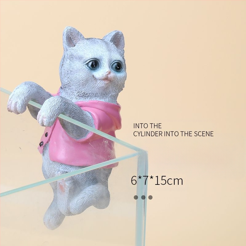 Akvariumo peizažas, katės kuprinė, akvariumo šoniniai pakabinami papuošalai, akvariumo stalas