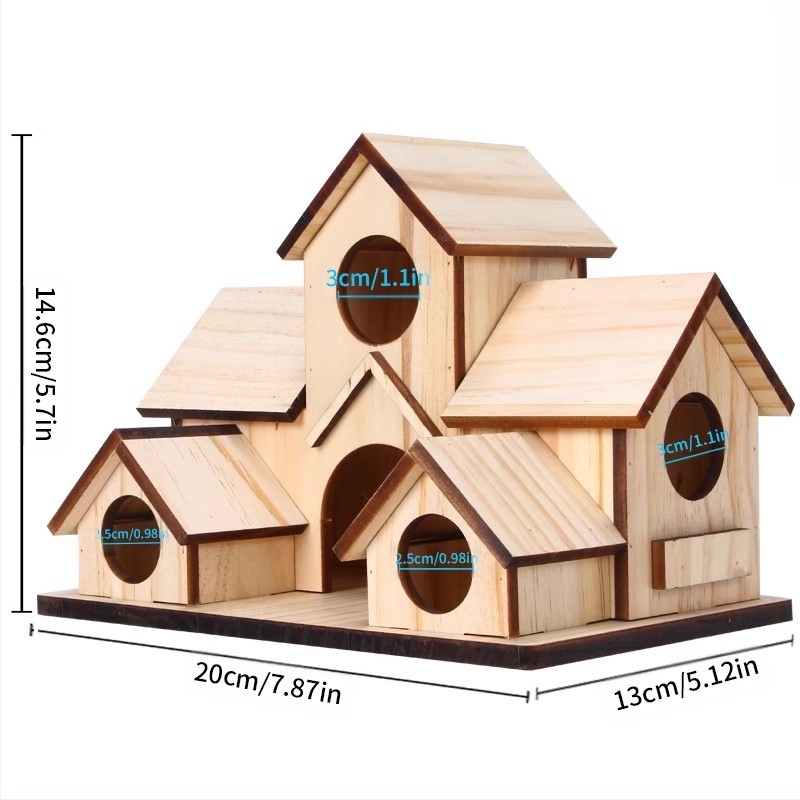 Prekogranično drveno ptičje gnijezdo zadebljana kućica za papige Pastoralna ekološki prihvatljiva vanjska kućica kavez za gnijezdo kućica za ptice kavez za ptice kućica za ptice