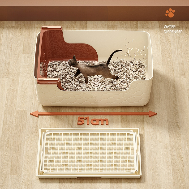 Kutija za mačji pijesak Velika kutija za mačji pijesak Poluzatvorena kutija za mačji pijesak protiv iznošenja Protiv prskanja Mačji WC s ugrađenom filter lopatom Lijena kutija za mačke