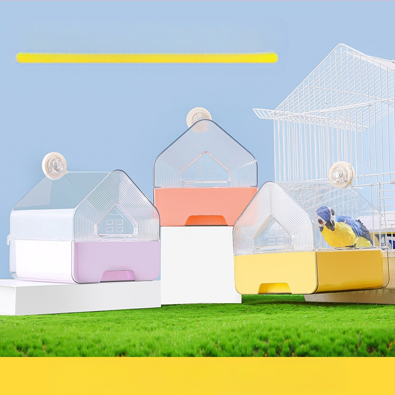 Baie externă pentru păsări, lavoar pentru papagal, cutie de baie transparentă, sertar multifuncțional pentru păsări, tip duș, cadă de duș