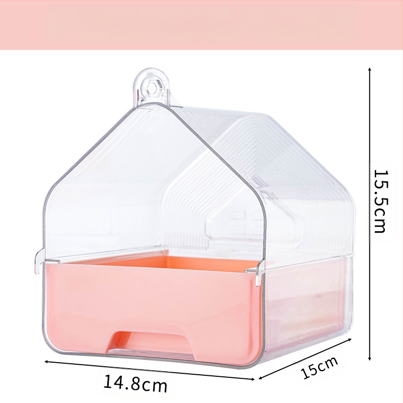 Baie externă pentru păsări, lavoar pentru papagal, cutie de baie transparentă, sertar multifuncțional pentru păsări, tip duș, cadă de duș