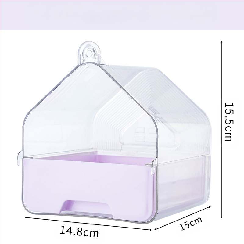 Baie externă pentru păsări, lavoar pentru papagal, cutie de baie transparentă, sertar multifuncțional pentru păsări, tip duș, cadă de duș