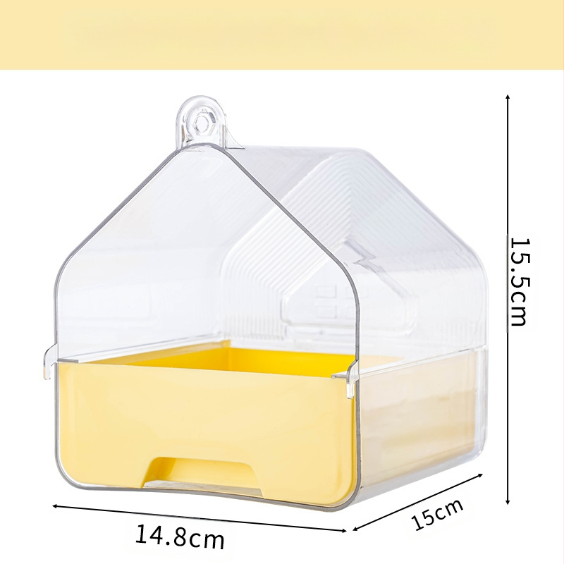 Baie externă pentru păsări, lavoar pentru papagal, cutie de baie transparentă, sertar multifuncțional pentru păsări, tip duș, cadă de duș