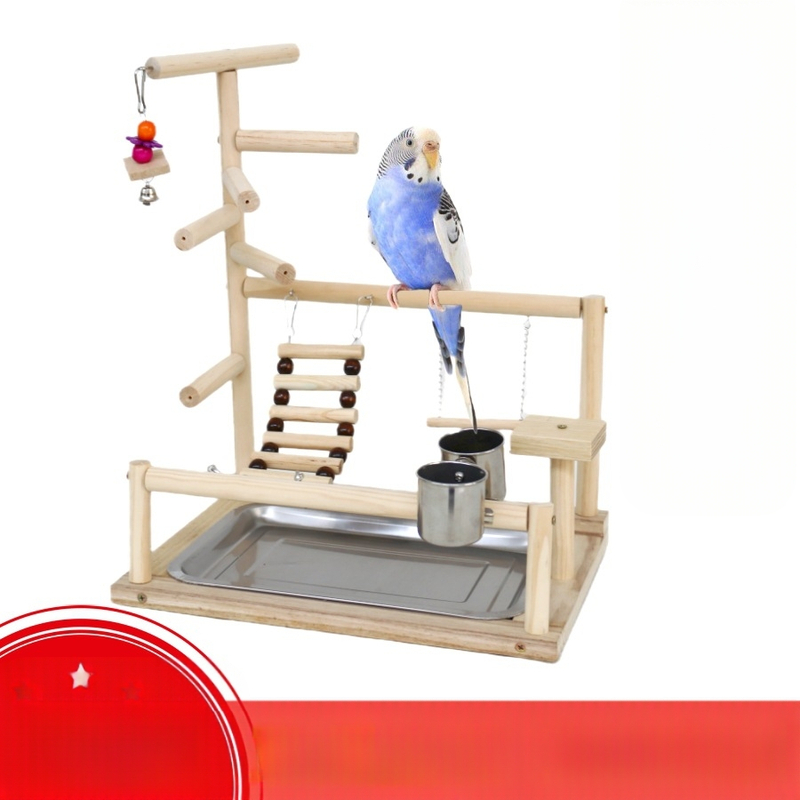 Papagal Stand Cocoțat Pasăre Scară Alpinism Leagăn Loc de Joacă Antrenament Alpinism Jucărie Stand Din Lemn Masiv Polul Stand De Pasăre Multistrat