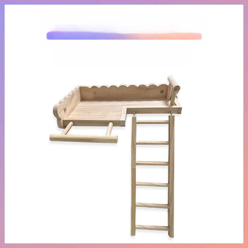 Pat din lemn masiv pentru papagal, bujor negru Phoenix, piele de tigru, scări de alpinism, platformă pentru colivie, decor pentru păsări, ustensile pentru păsări, consumabile