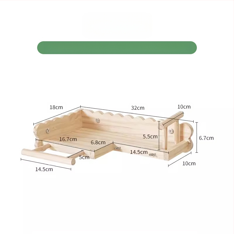 Pat din lemn masiv pentru papagal, bujor negru Phoenix, piele de tigru, scări de alpinism, platformă pentru colivie, decor pentru păsări, ustensile pentru păsări, consumabile
