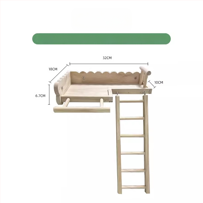 Pat din lemn masiv pentru papagal, bujor negru Phoenix, piele de tigru, scări de alpinism, platformă pentru colivie, decor pentru păsări, ustensile pentru păsări, consumabile