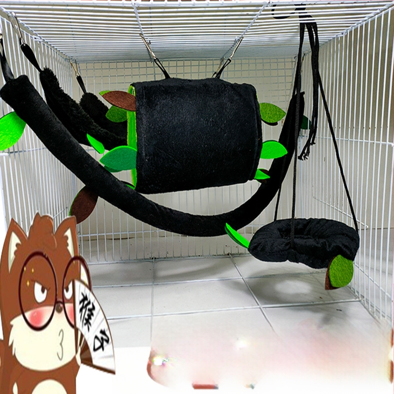 Mala plišana igračka za kućne ljubimce, hrčak, lišće, viseća ležaljka, žičara, bušilica, ljuljačka, set od pet dijelova, vjeverica, toplo pamučno viseće gnijezdo