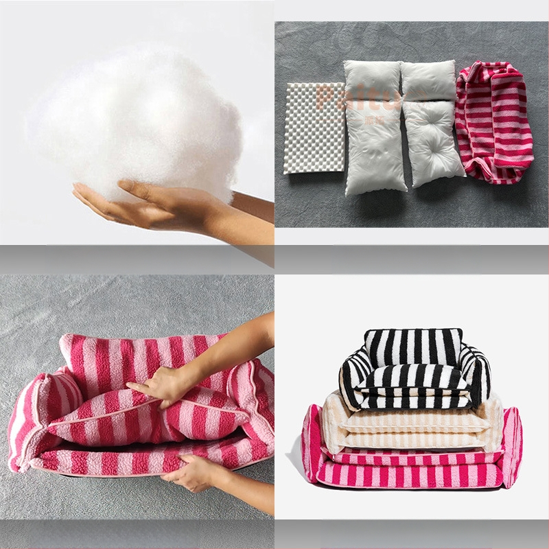 Kreativno prugasto plišano janjeće zimsko toplo mačje gnijezdo za kućne ljubimce, kauč na razvlačenje za pse, gnijezdo za kućne ljubimce, potpuno uklonjivo i perivo