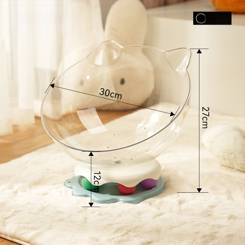 Cuib de pisică în formă de capsulă spațială pentru a ameliora plictiseala, jucărie pentru pisici cu placă rotativă încorporată și băț amuzant pentru pisici, cuib multifuncțional pentru pisici, pentru a se juca și a dormi