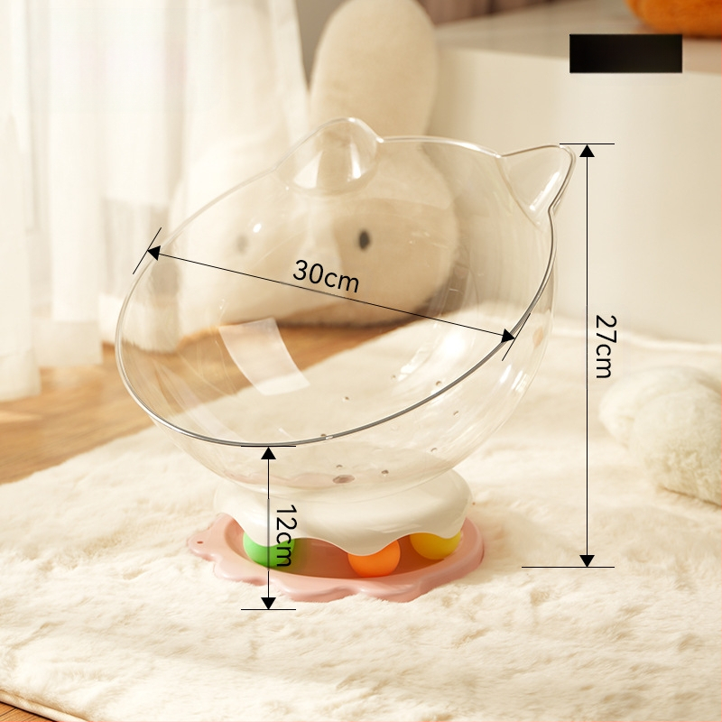 Cuib de pisică în formă de capsulă spațială pentru a ameliora plictiseala, jucărie pentru pisici cu placă rotativă încorporată și băț amuzant pentru pisici, cuib multifuncțional pentru pisici, pentru a se juca și a dormi