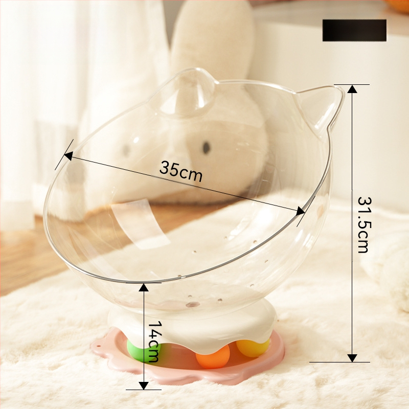 Cuib de pisică în formă de capsulă spațială pentru a ameliora plictiseala, jucărie pentru pisici cu placă rotativă încorporată și băț amuzant pentru pisici, cuib multifuncțional pentru pisici, pentru a se juca și a dormi