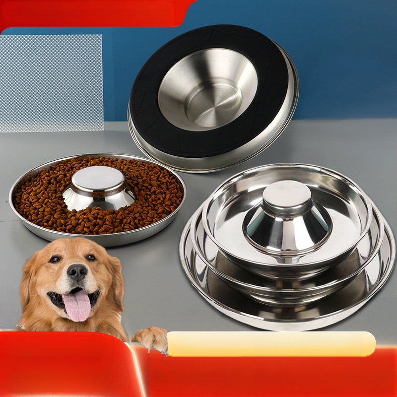 Zdjela za kućne ljubimce od nehrđajućeg čelika, zdjela za sporu hranu, velika zdjela za mačke, zdjela za pse, hranilica za plišane ljubimce za pse i mačke, veleprodaja opreme za kućne ljubimce
