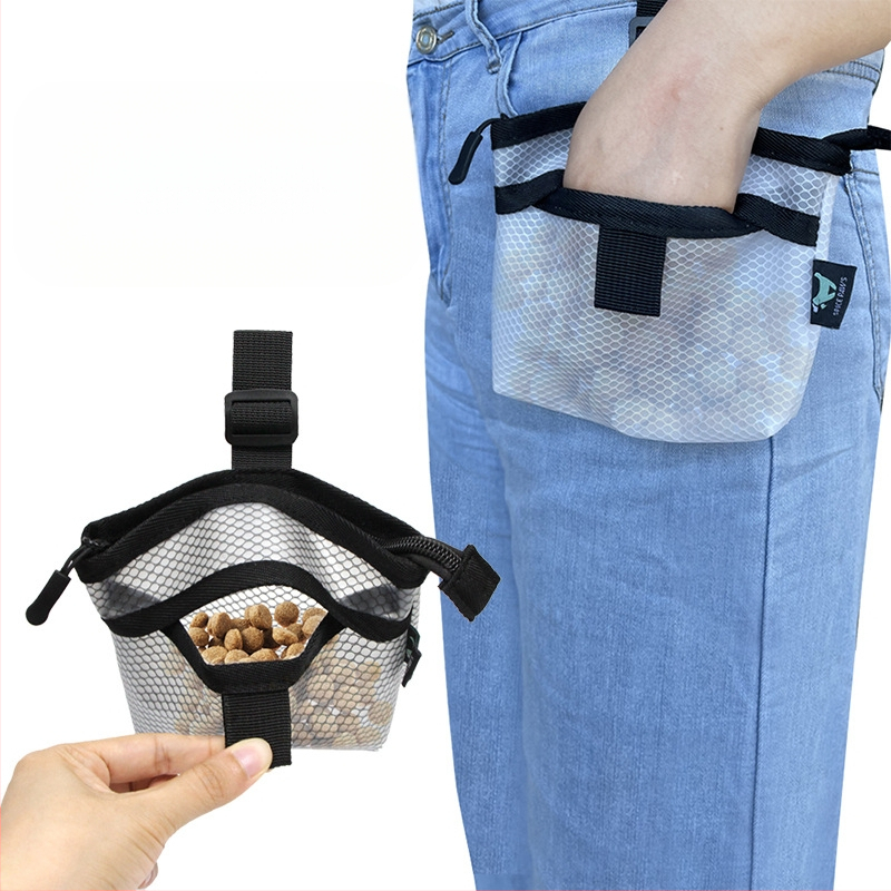 Nešiojamas augintinių dresavimo krepšys ant juosmens šunų užkandžių krepšys su segtuku, tinklas šunų dresavimui vaikščioti, šunų ėdalo krepšys šunų šėrimui, lauko šunų dresavimo reikmenys