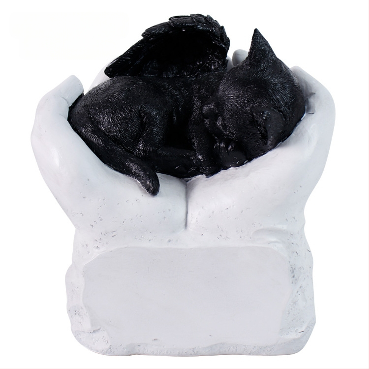 „Amazon“ lazerinis užrašas rankomis, laikančiomis kates ir šunis, naminių gyvūnėlių urnos antkapio kiemo dekoravimui, dervos papuošalai