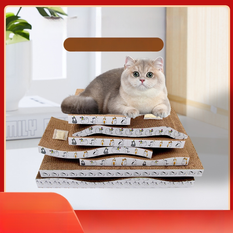 Ploča za grebanje za mačke, zadebljana igračka, podloga protiv linjanja, veliki ravni valoviti papir, izdržljiva