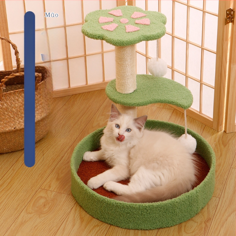 Szizál macskakaparódeszka macskafészek integrált függőleges macskaoszlop kenderkötél kopásálló, korpásodásmentes játék nem takaró kisállat-kellékek