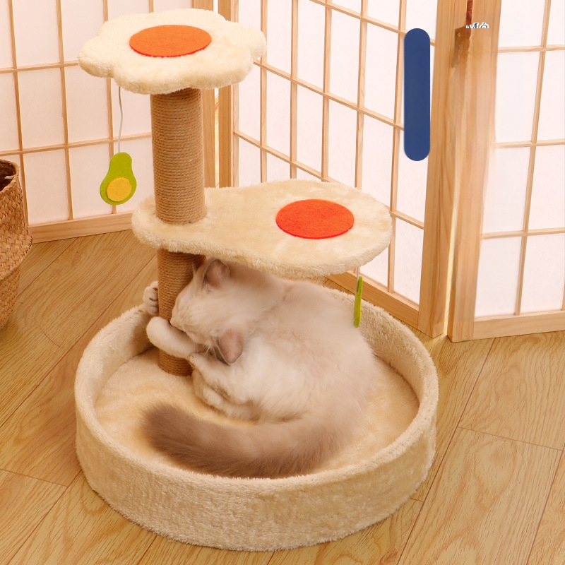 Szizál macskakaparódeszka macskafészek integrált függőleges macskaoszlop kenderkötél kopásálló, korpásodásmentes játék nem takaró kisállat-kellékek