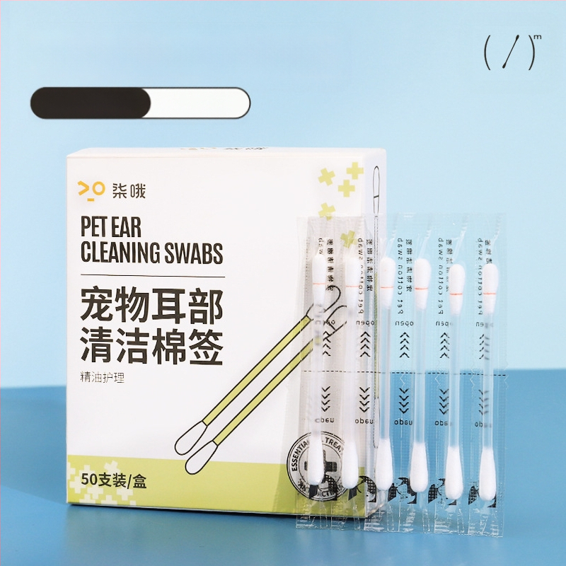 Lemmikloomade kõrvapuhastusvatitups 110 tk koera kõrvavaigu kõrvalõhna eeterliku õli vatitups kassi kõrvapuhastusvedelik kõrvapesuvedelik