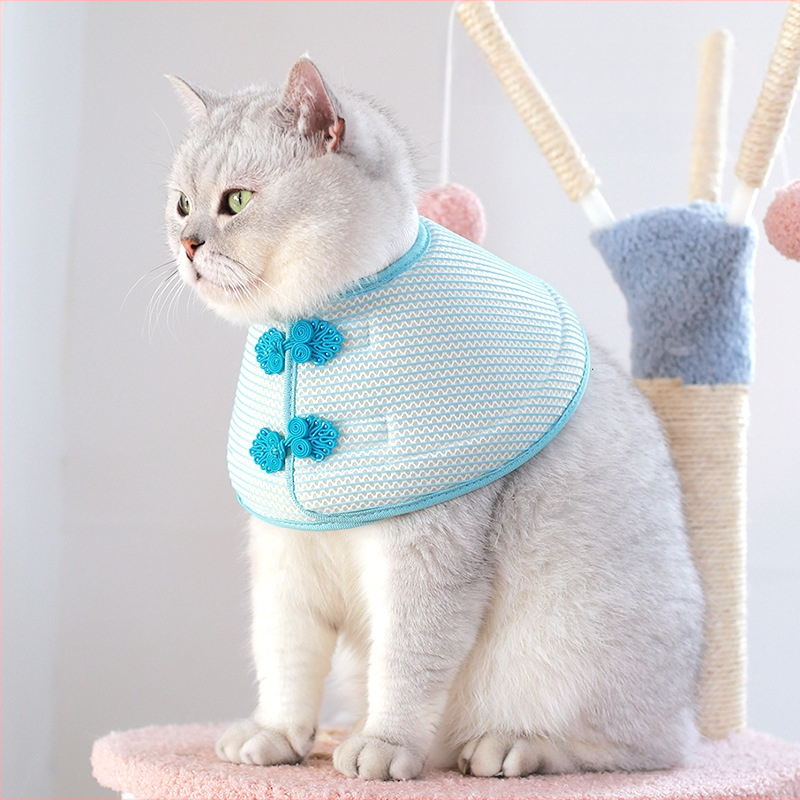 Дишаща елизабетинска каишка за домашни любимци в китайски стил, сгъваема, за котки и кучета, против хапане и облизване, мека каишка