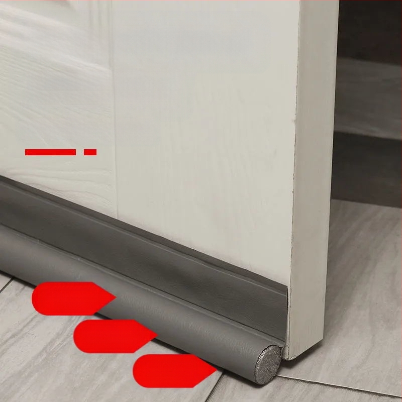 Универсална едностранна уплътнителна лента за долната част на вратата, ветроустойчив стикер, шев на вратата, устойчив на насекоми, кожена самозалепваща се лента за звукоизолация с кукички и примки, доставка на фабрика