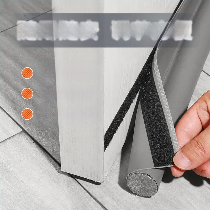 Универсална едностранна уплътнителна лента за долната част на вратата, ветроустойчив стикер, шев на вратата, устойчив на насекоми, кожена самозалепваща се лента за звукоизолация с кукички и примки, доставка на фабрика