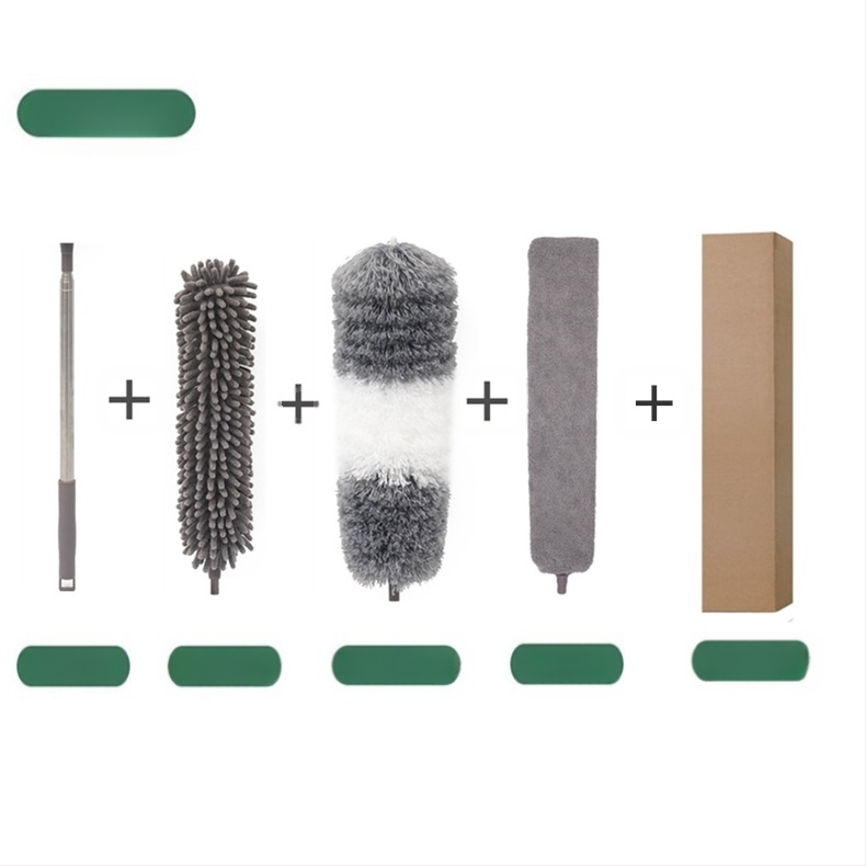 Gamykloje naujas vienpolis dvigalvis mikropluošto prailgintas šenilinis dulkių šepetys luboms valyti