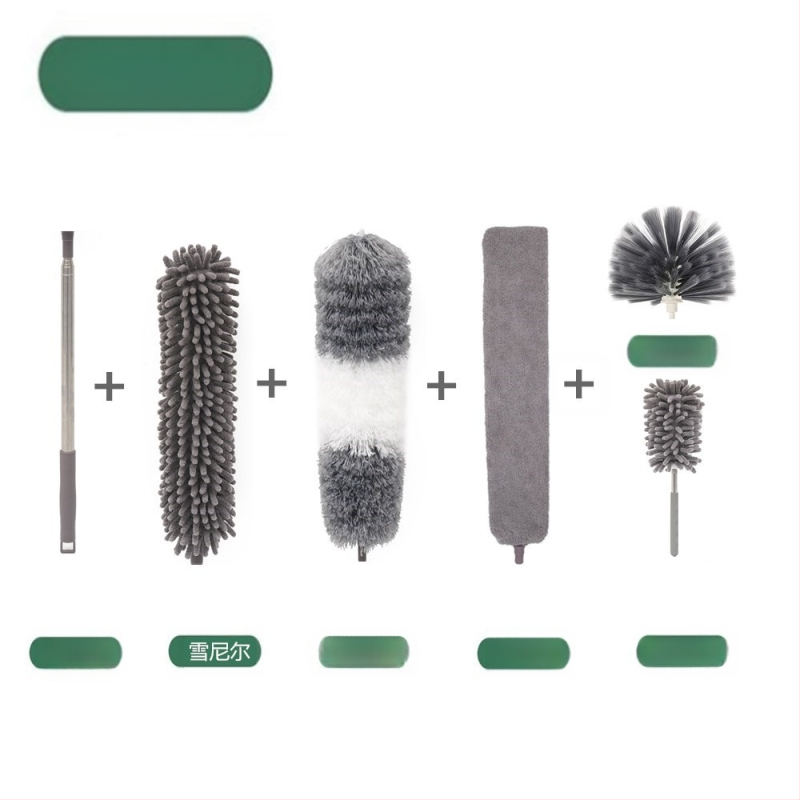 Gamykloje naujas vienpolis dvigalvis mikropluošto prailgintas šenilinis dulkių šepetys luboms valyti